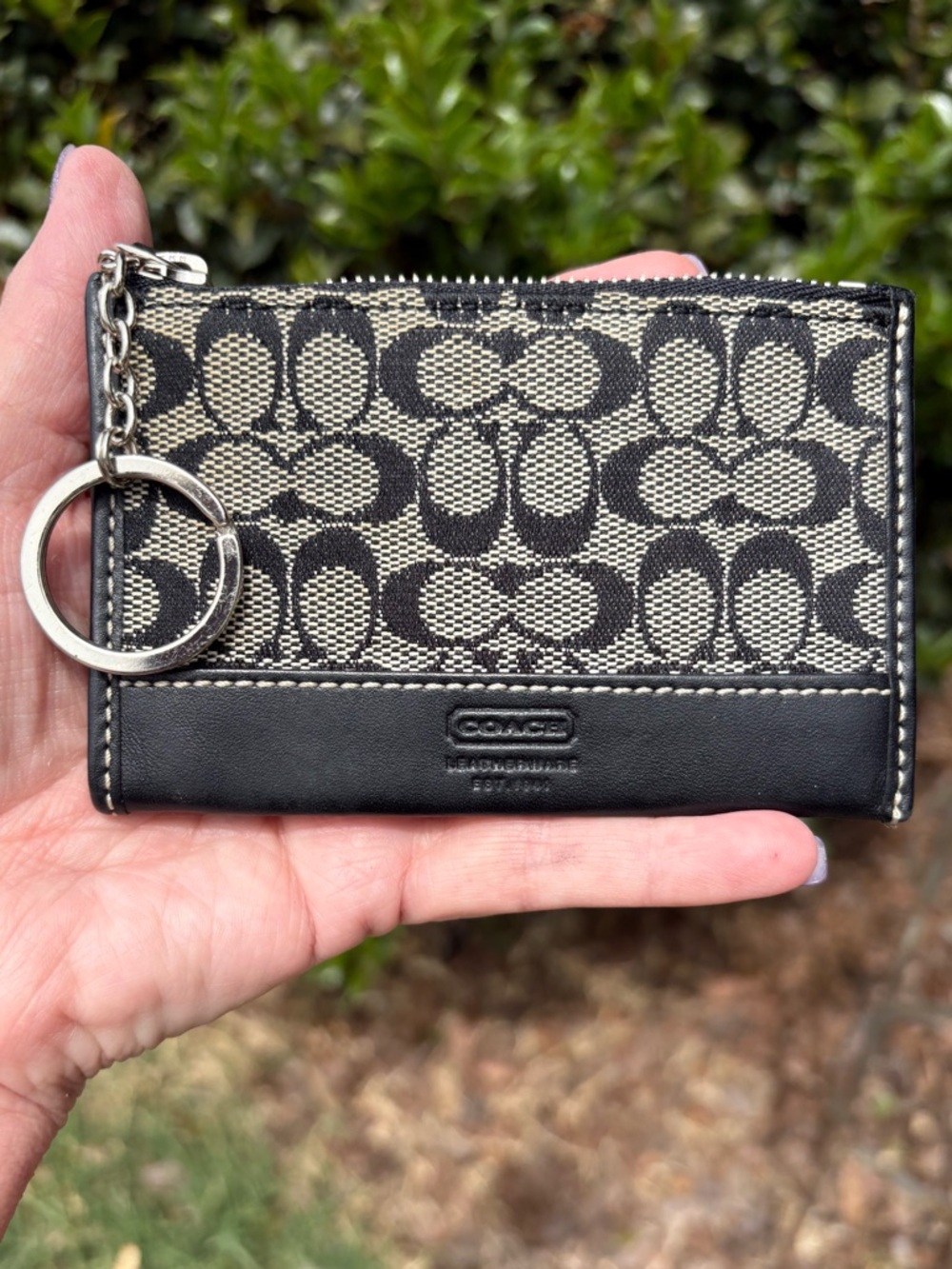 Coach Signature Mini Skinny ID Pouch EUC